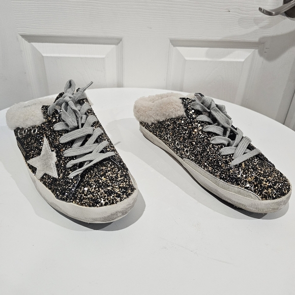 Golden Goose Super-Star Sabot with glitter and shearling interior - Picture 3 of 9